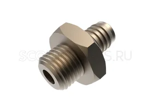 Штуцер переходной  BSPP М14x1,5 - d10 ёлочка