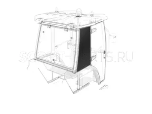 Стекло кабины ZYZKION заднее правое тракторов SERIES TC